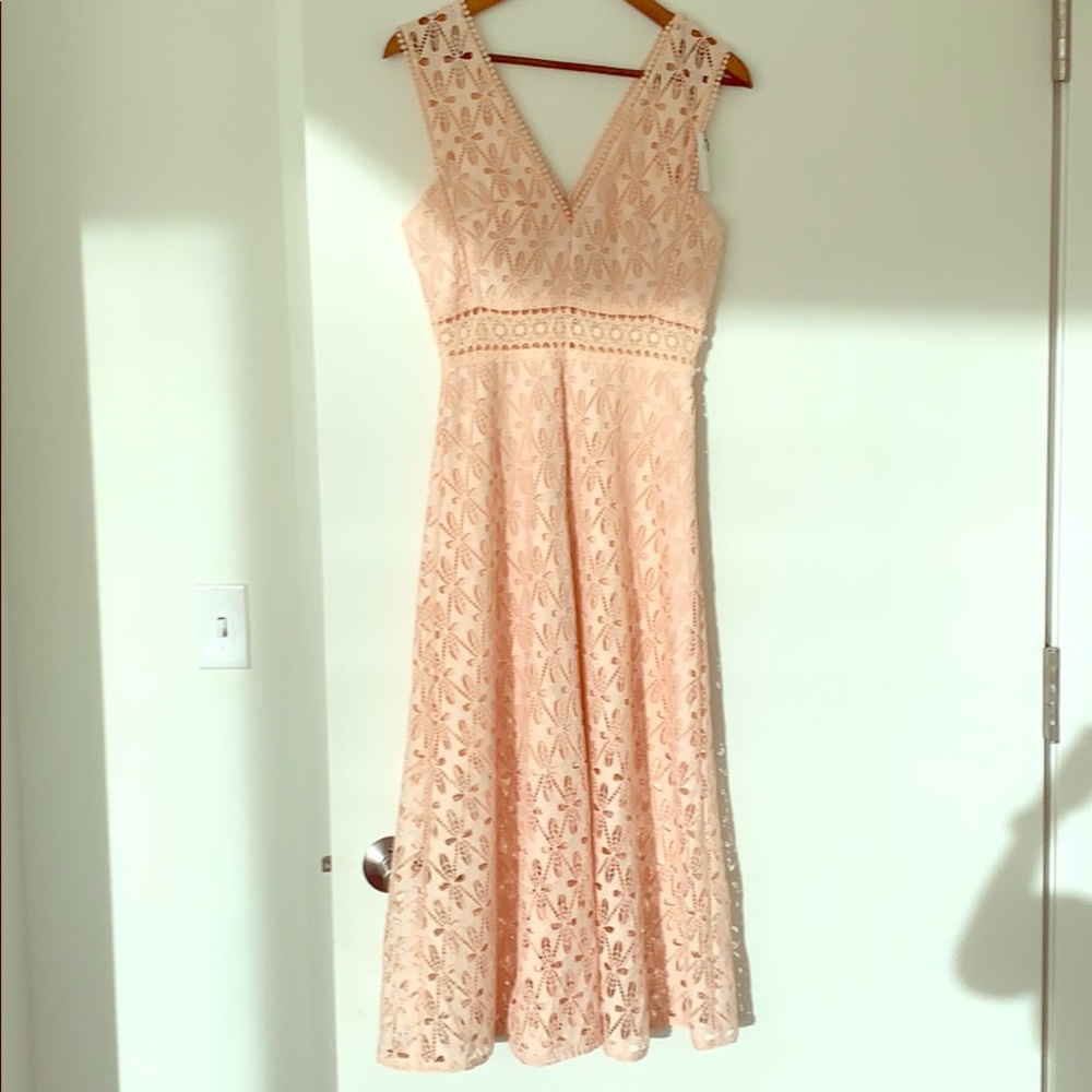 NWT Sandro Rose MIDI dress ..size 34